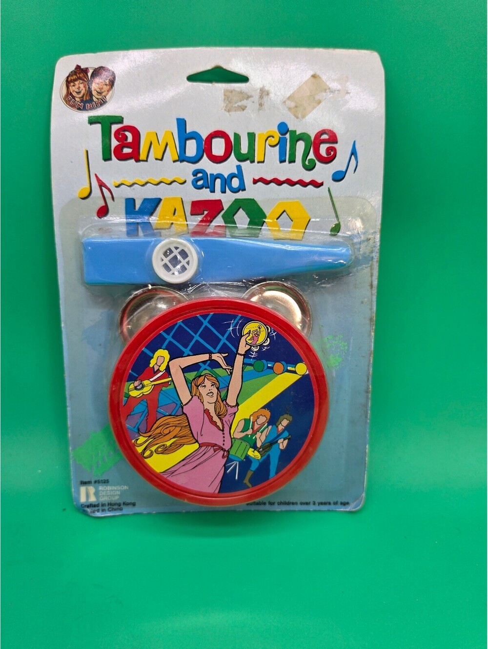 Vintage 1991 Tambourine & Kazoo Toy Set Robinson Knife Co New Old Stock